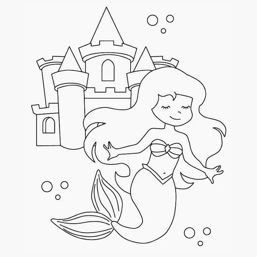 Mermaid coloring page (22)