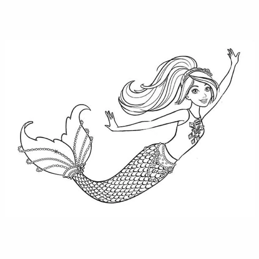 Mermaid coloring page (25)