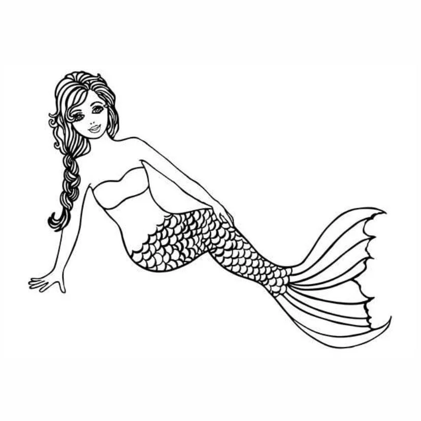 Mermaid coloring page (26)