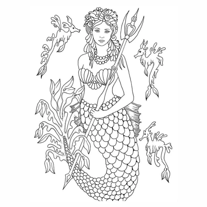 Mermaid coloring page (28)