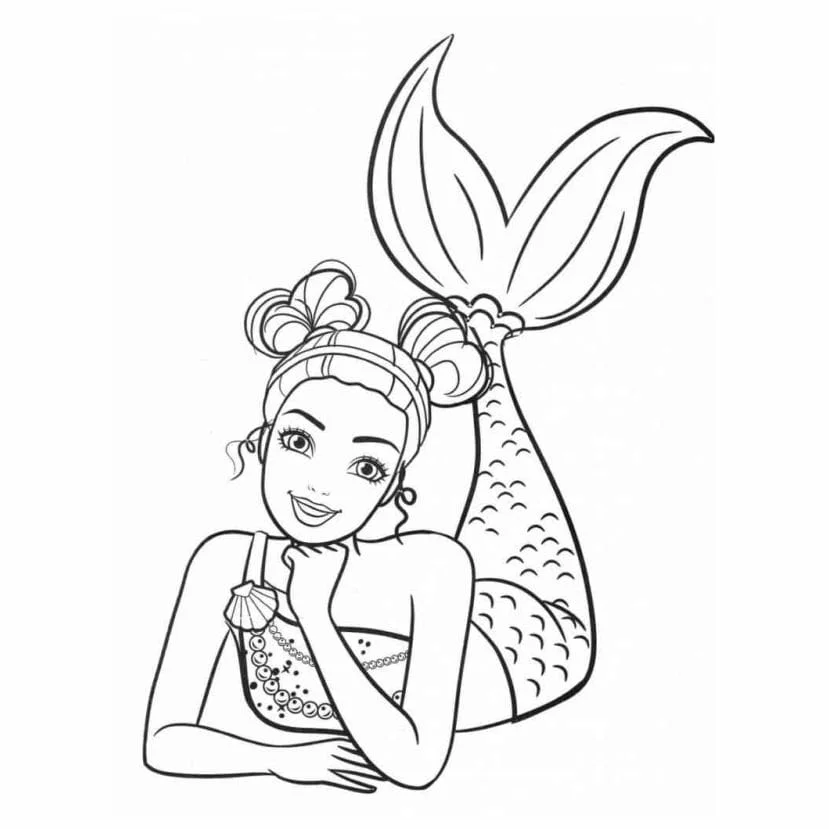 Mermaid coloring page (29)