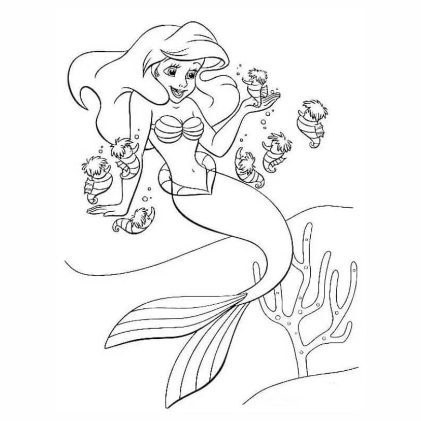 Mermaid coloring page (30)