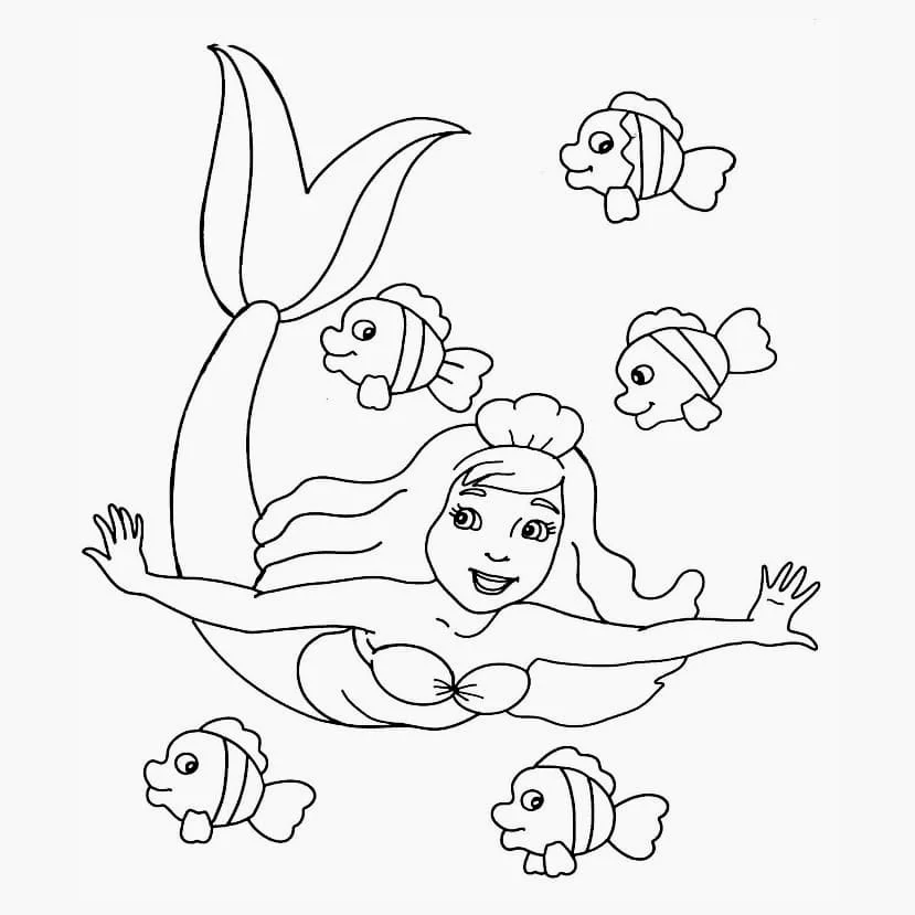 Mermaid coloring page (31)