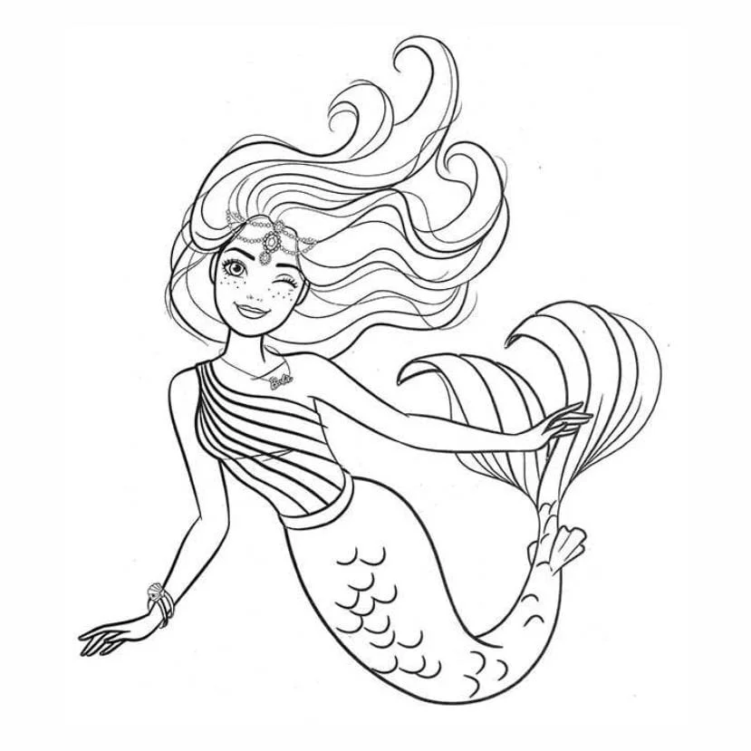 Mermaid coloring page (32)