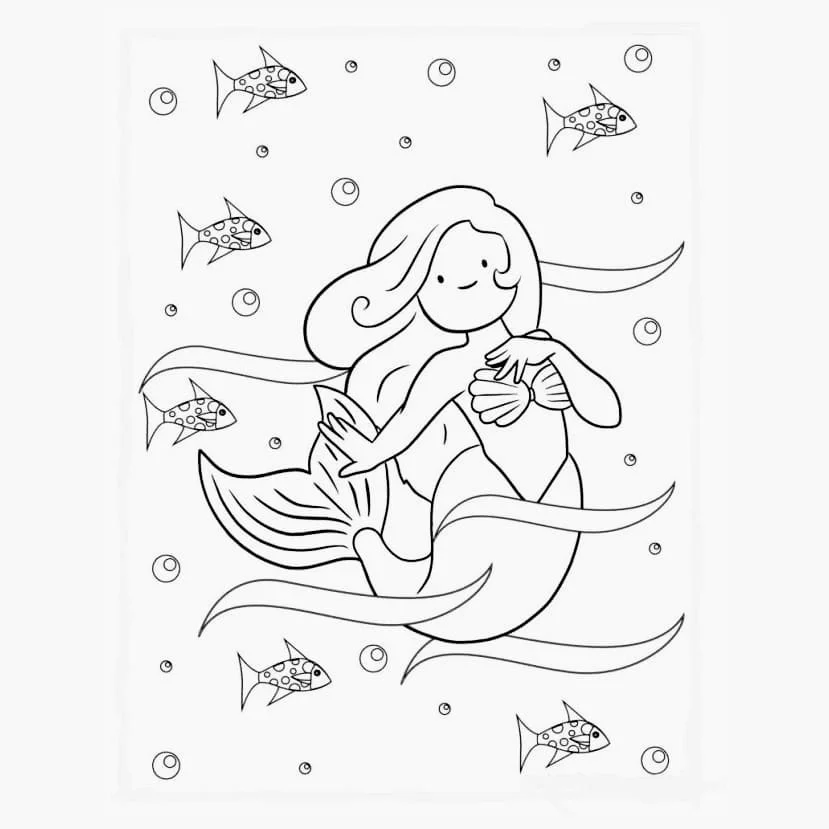 Mermaid coloring page (33)