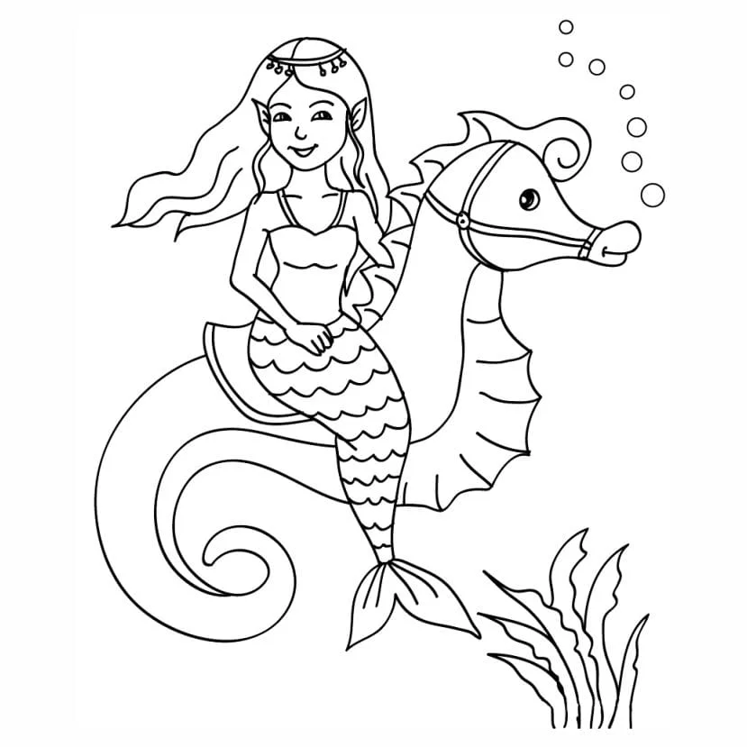 Mermaid coloring page (35)