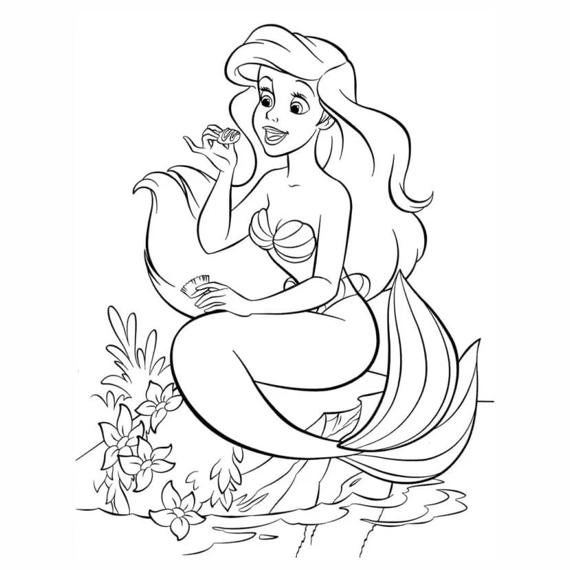 Mermaid coloring page (36)