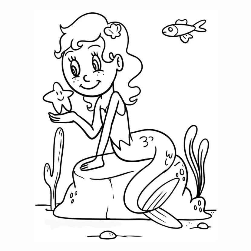 Mermaid coloring page (37)