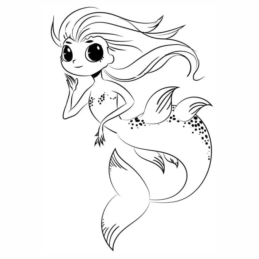 Mermaid coloring page (4)