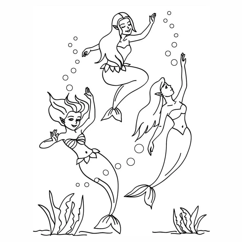 Mermaid coloring page (42)