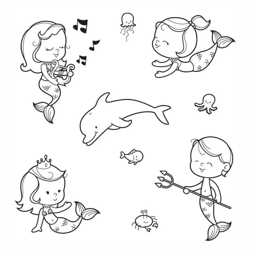 Mermaid coloring page (44)