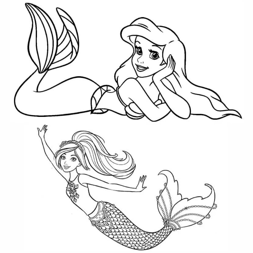 Mermaid coloring page (46)