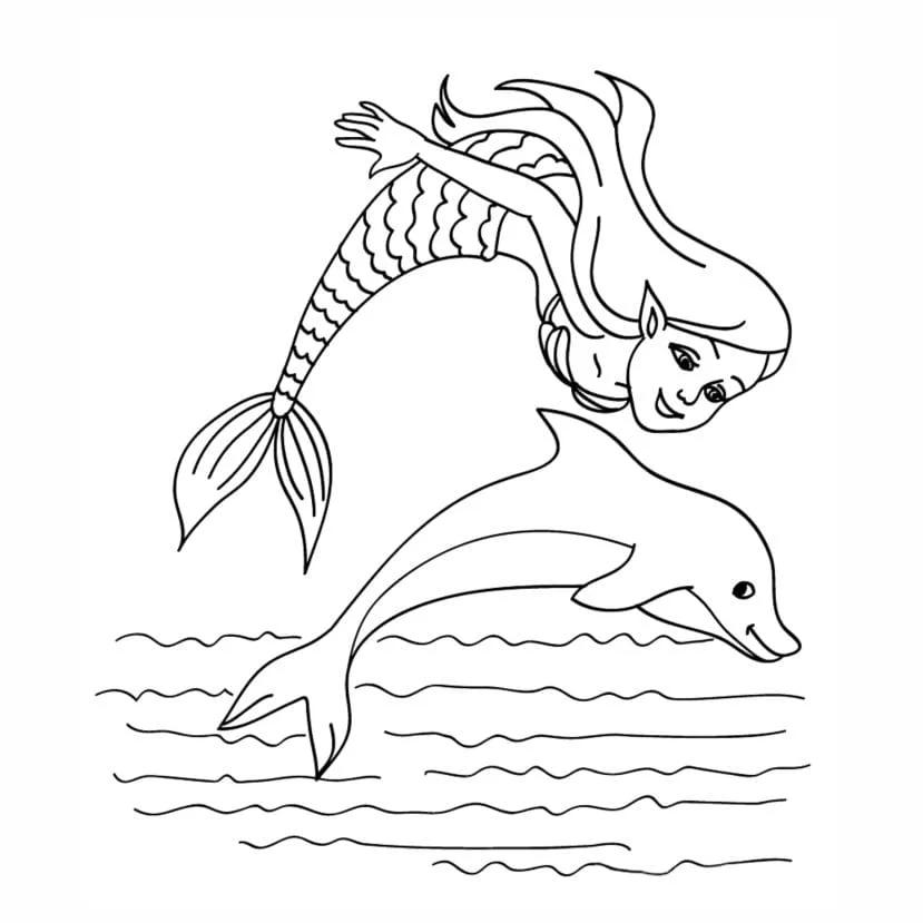 Mermaid coloring page (6)