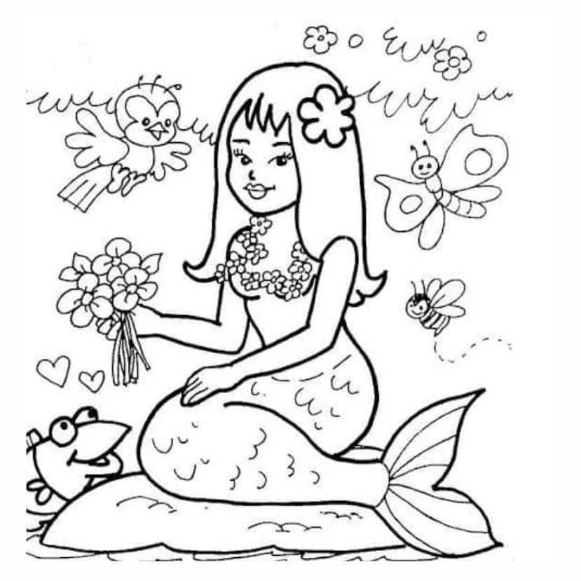 Mermaid coloring page (8)