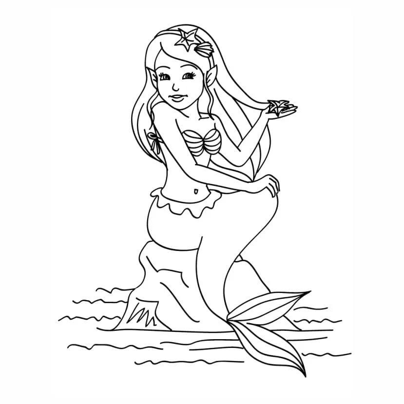 Mermaid coloring page (9)