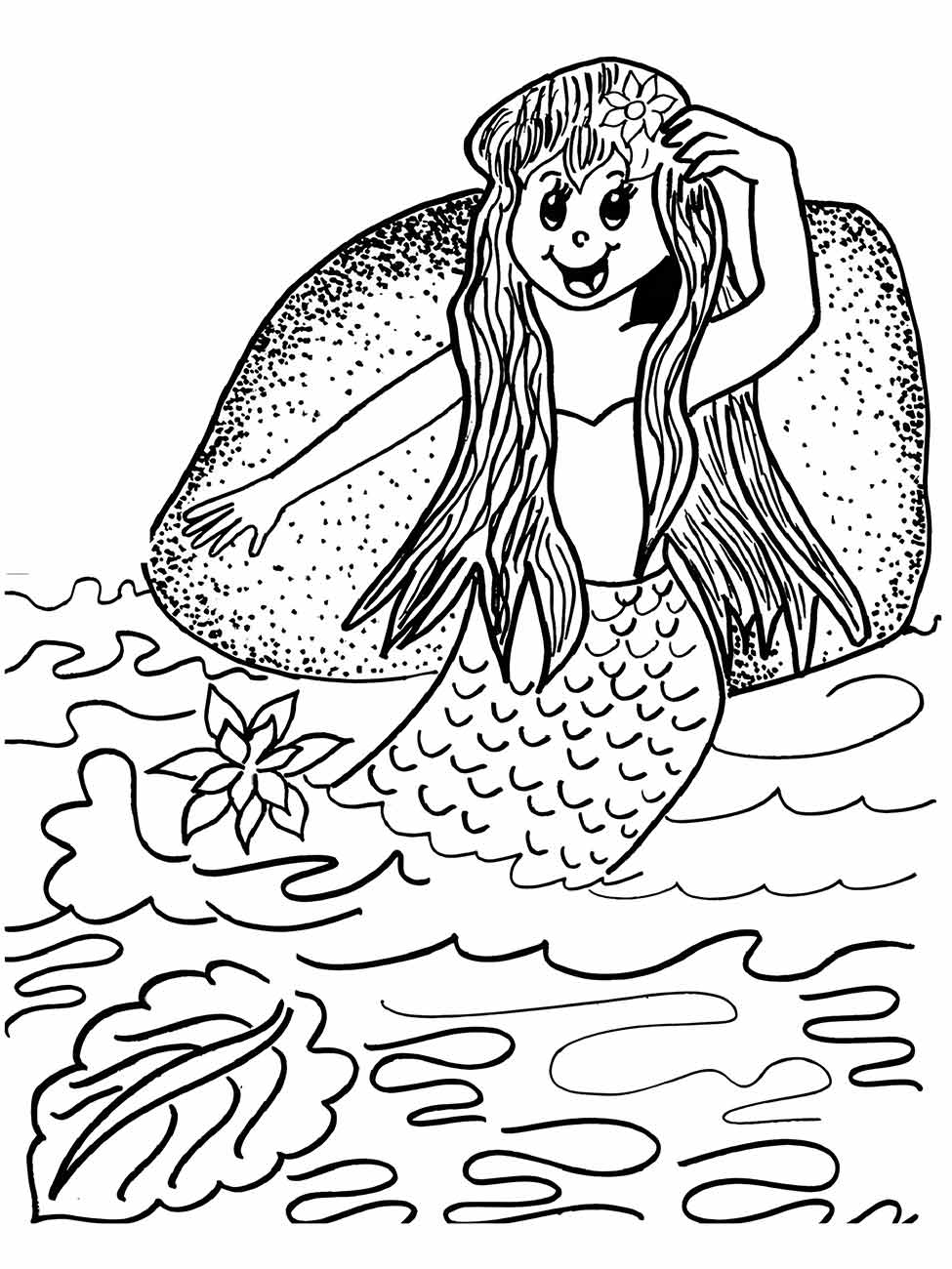 Mermaid iara coloring page (1)