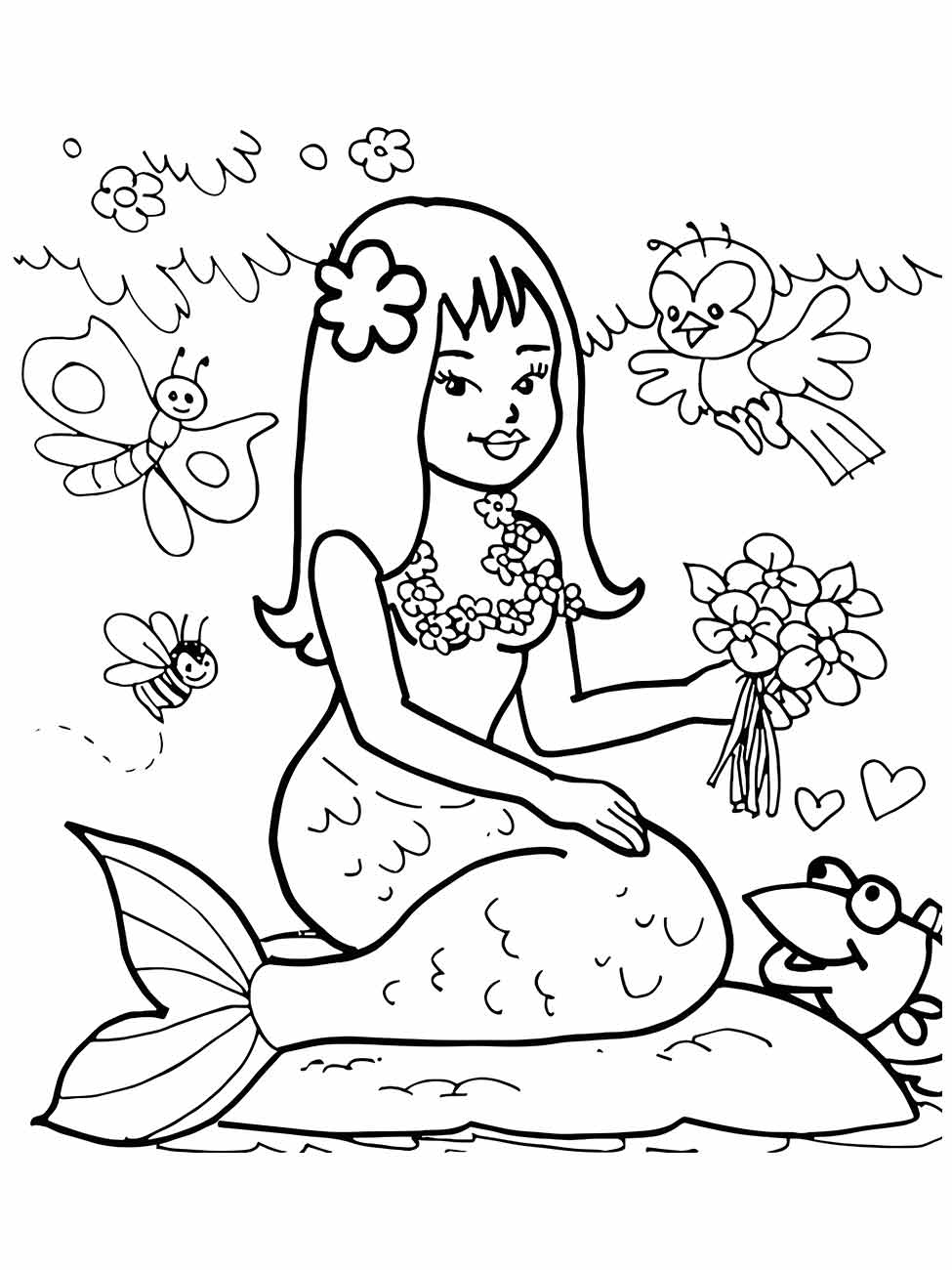 Mermaid iara coloring page (2)