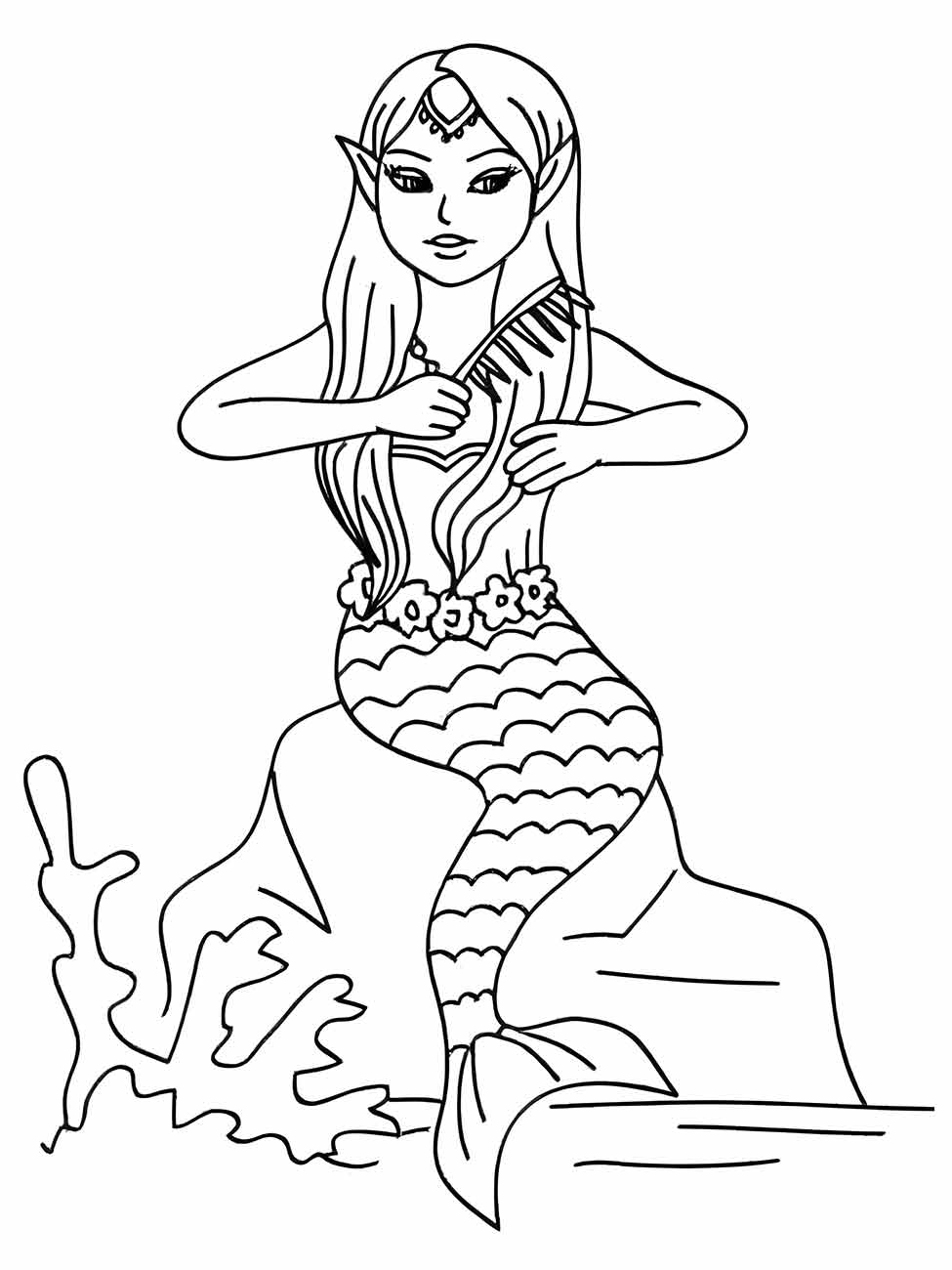 Mermaid iara coloring page (21)