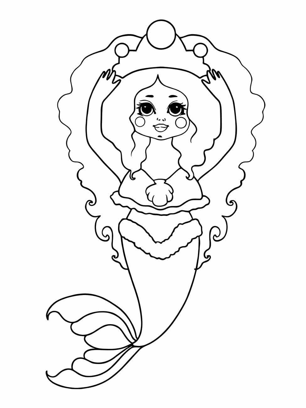 Mermaid iara coloring page (28)