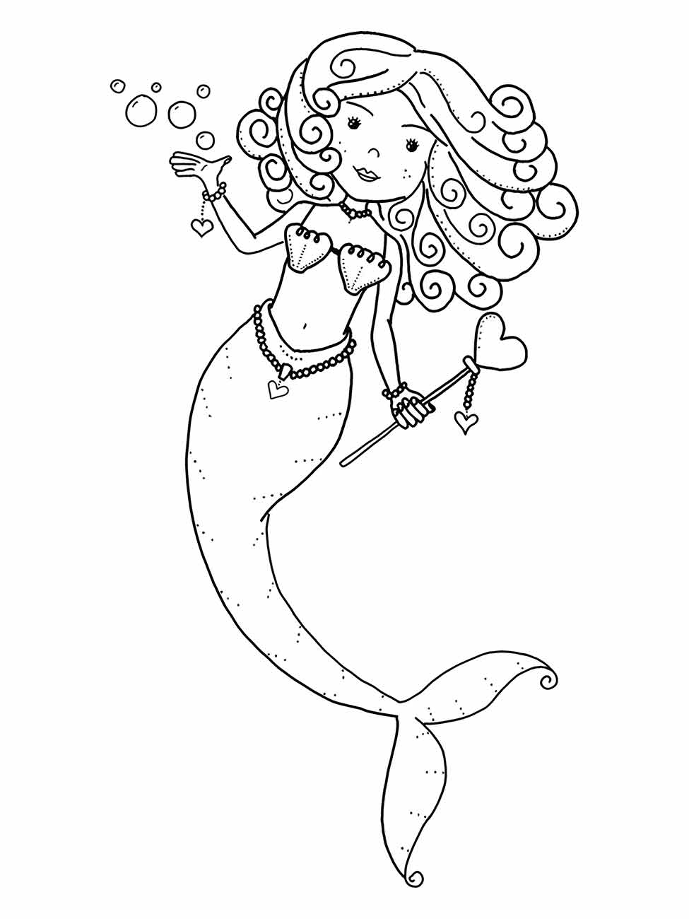 Mermaid iara coloring page (30)