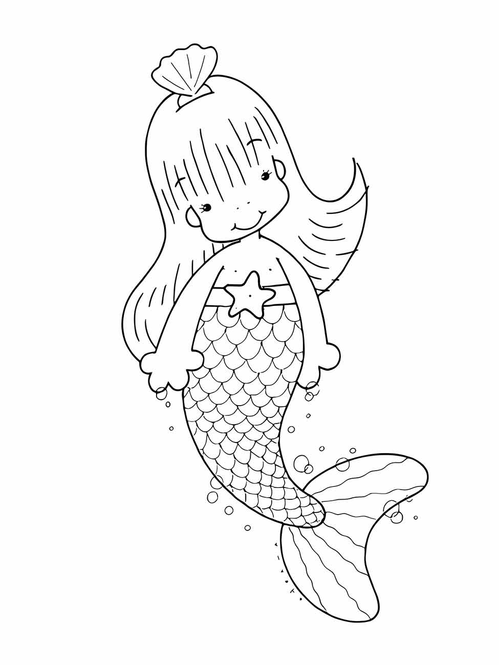 Mermaid iara coloring page (31)