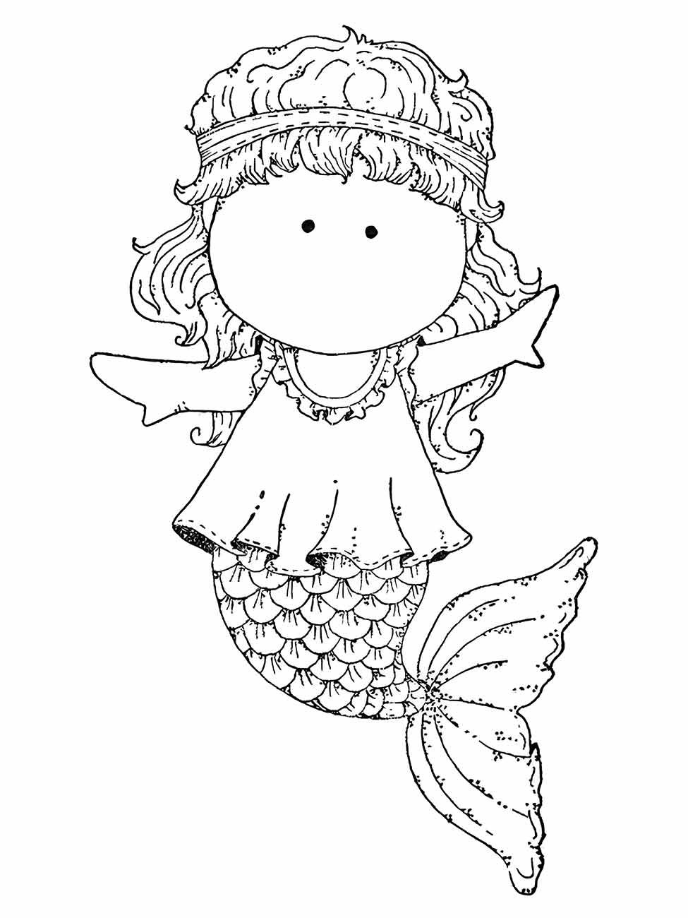 Mermaid iara coloring page (33)