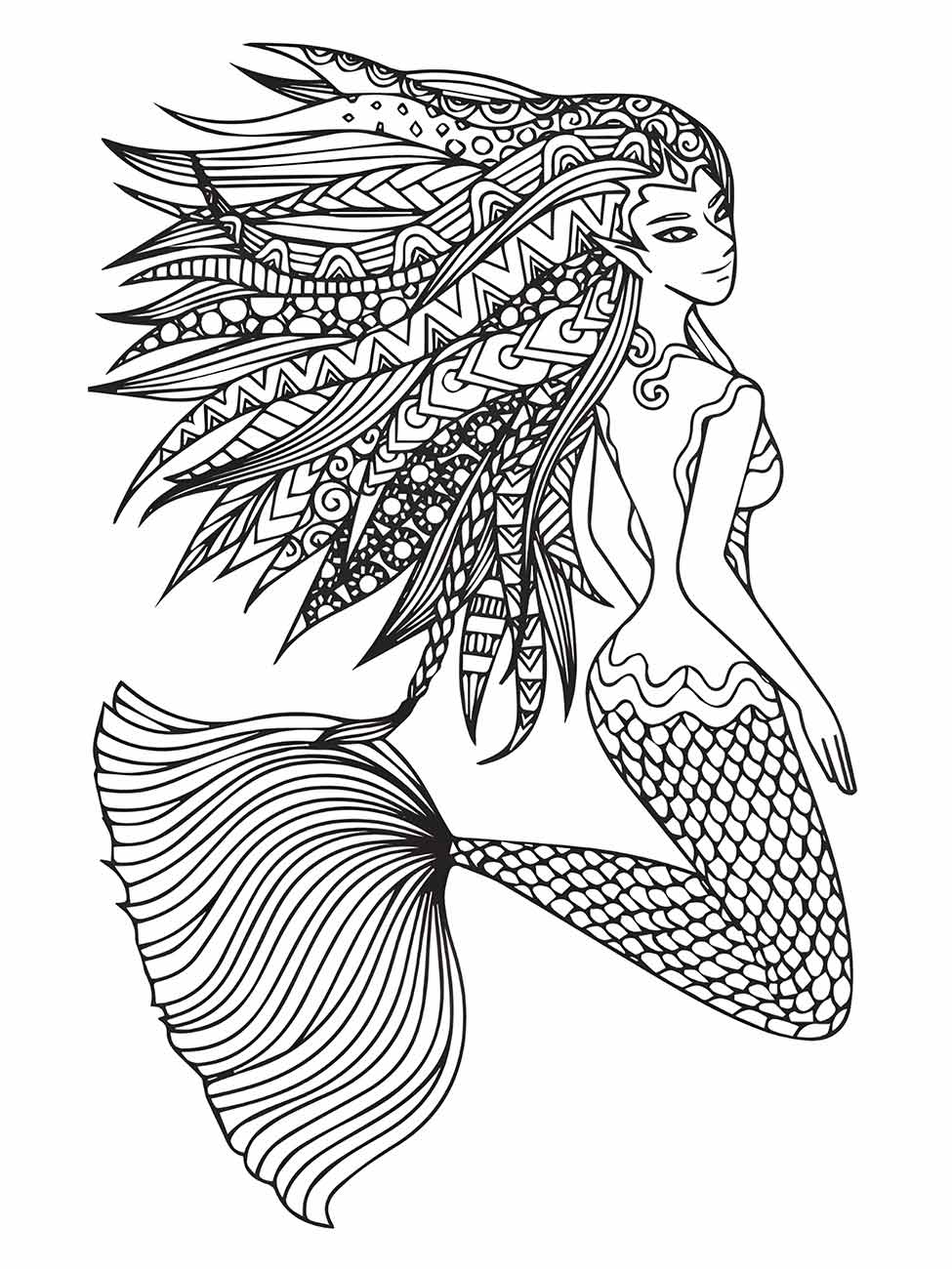 Mermaid iara coloring page (4)