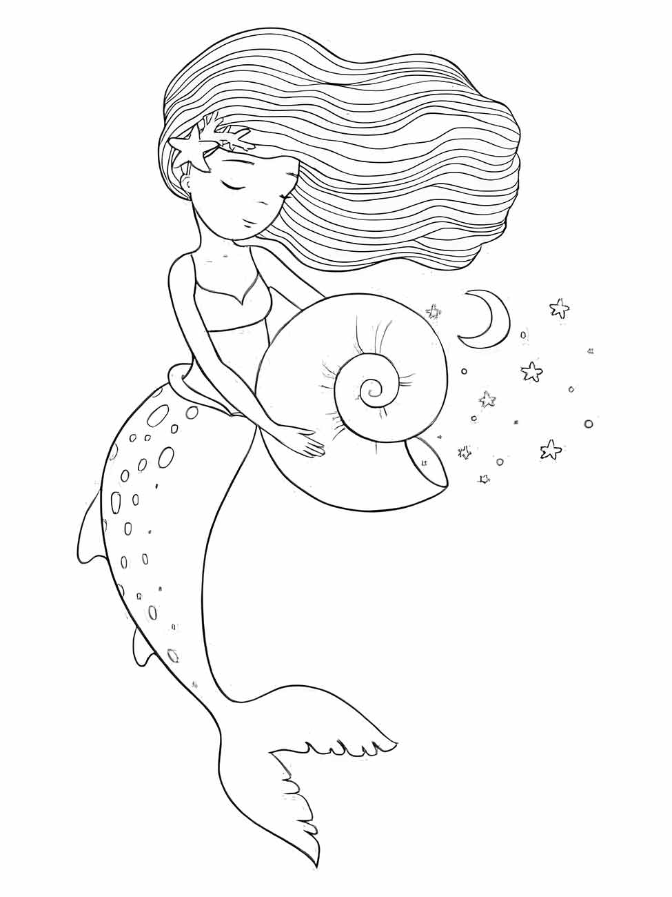 Mermaid iara coloring page (44)