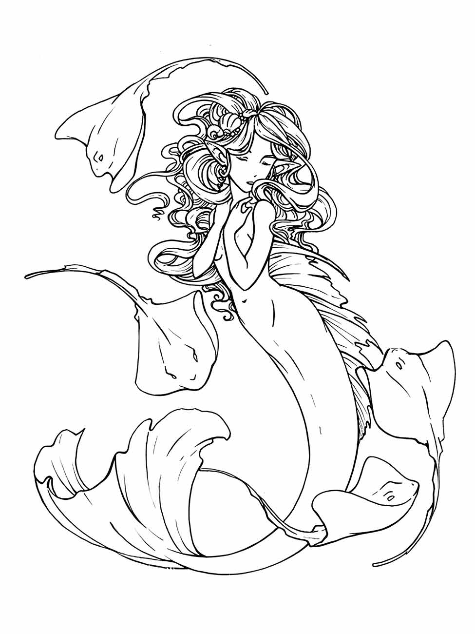 Mermaid iara coloring page (49)