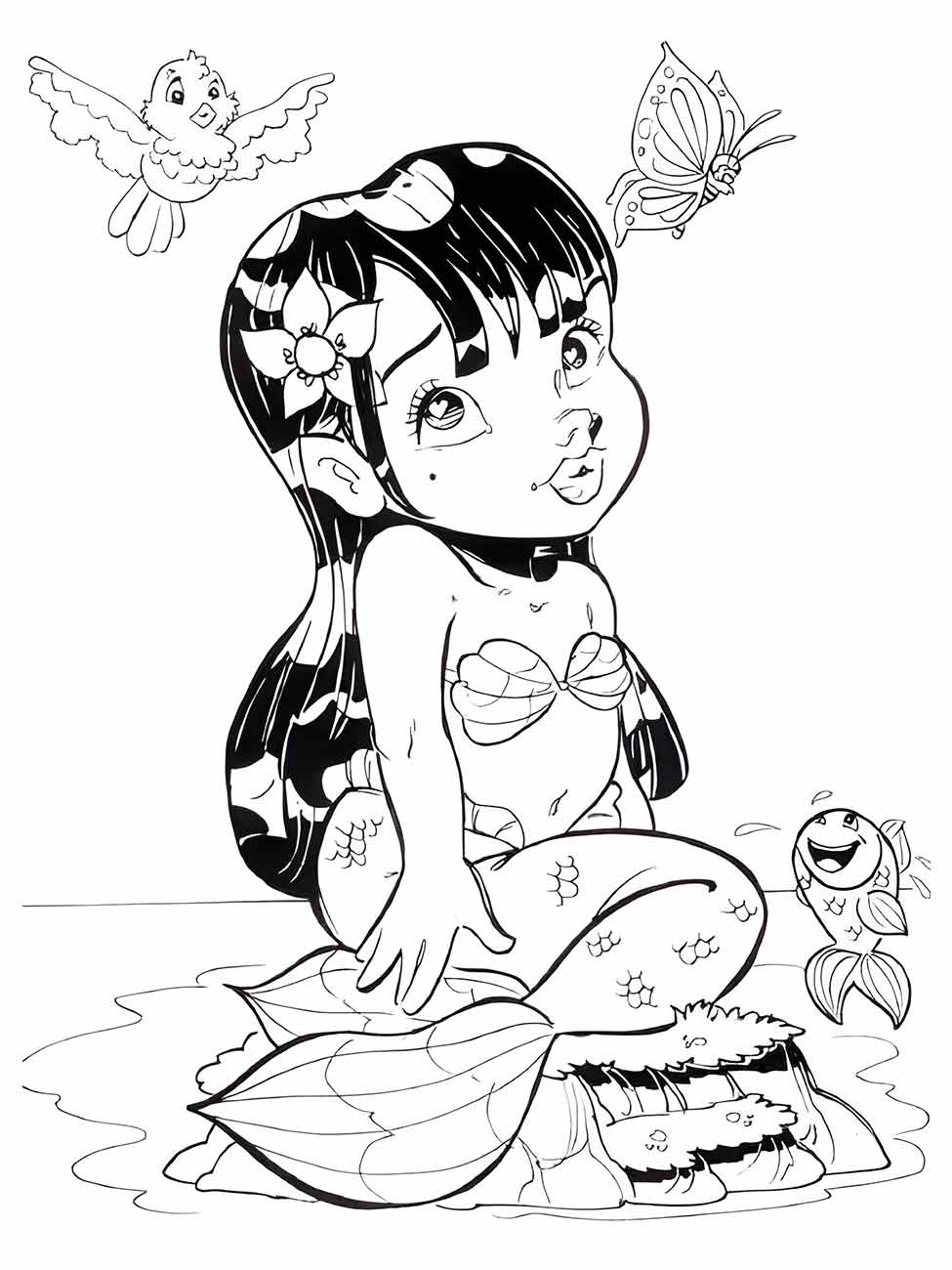 Mermaid iara coloring page (51)