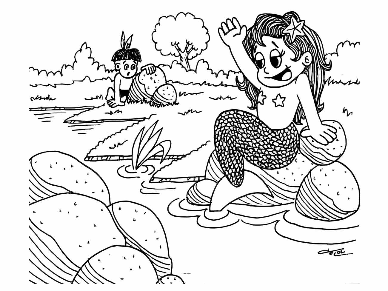 Mermaid iara coloring page (9)