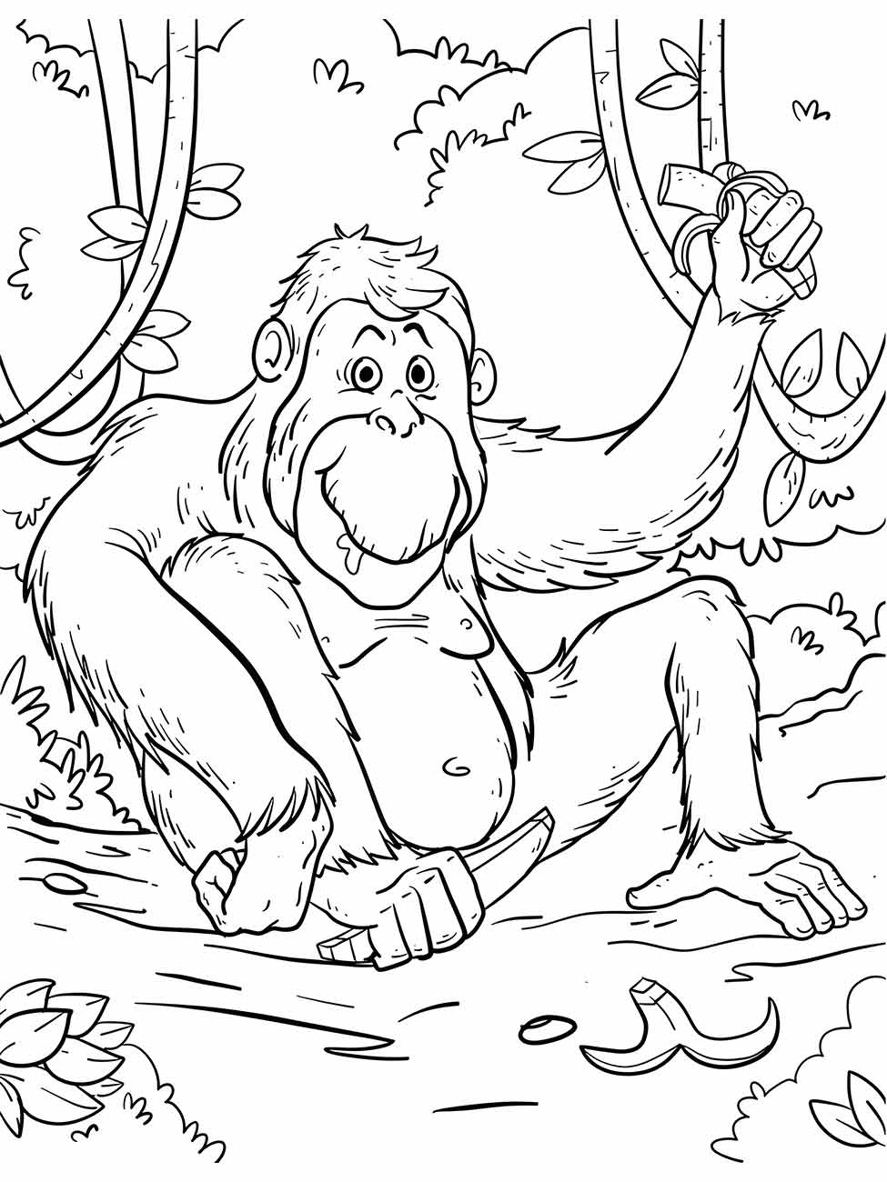 Monkeys coloring page (1)