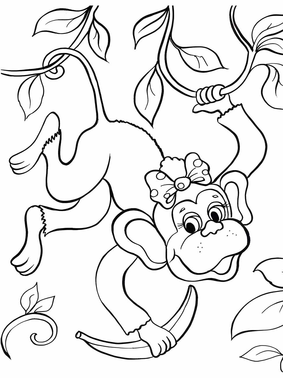 Monkeys coloring page (10)