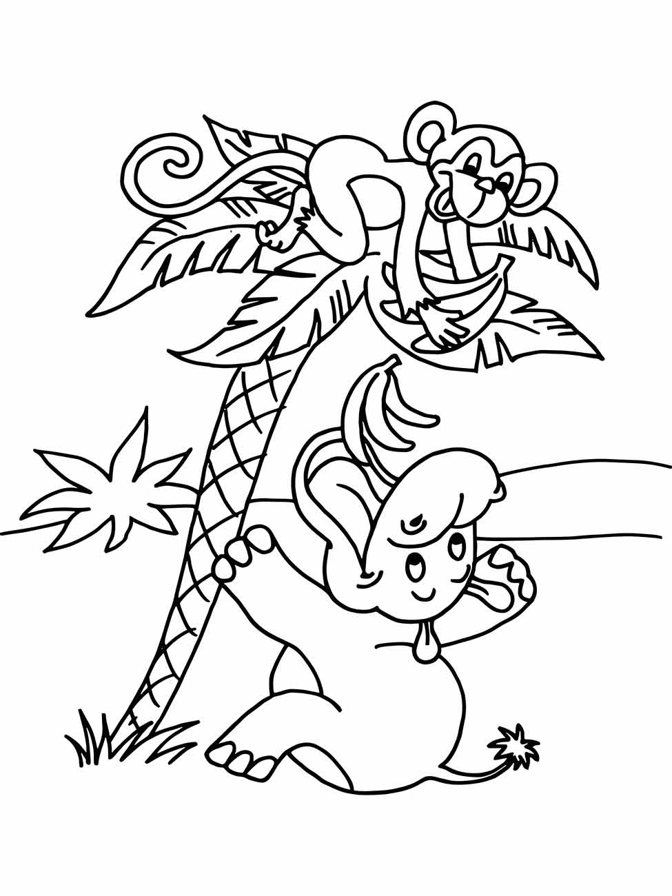 Monkeys coloring page (15)