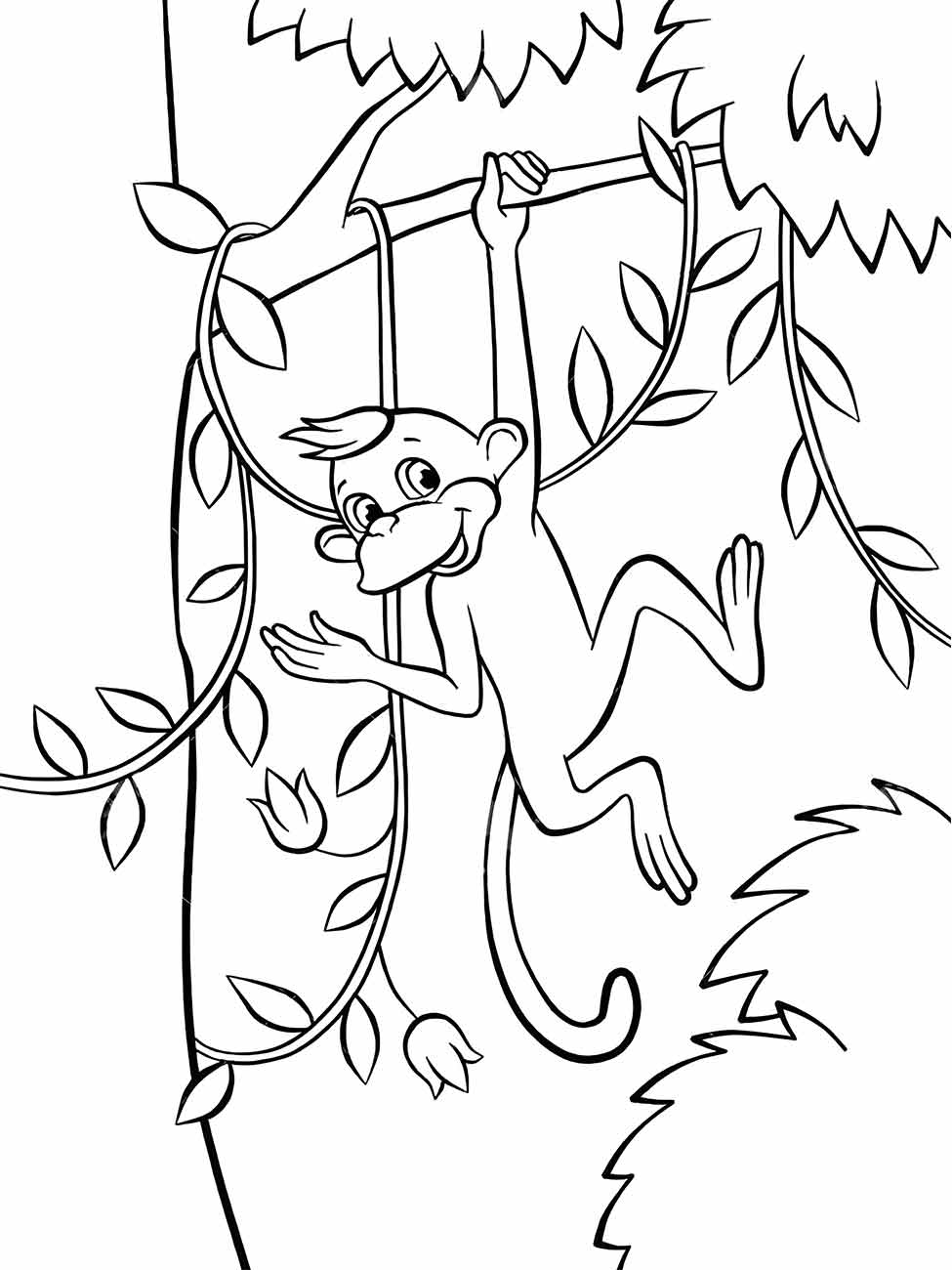 Monkeys coloring page (16)