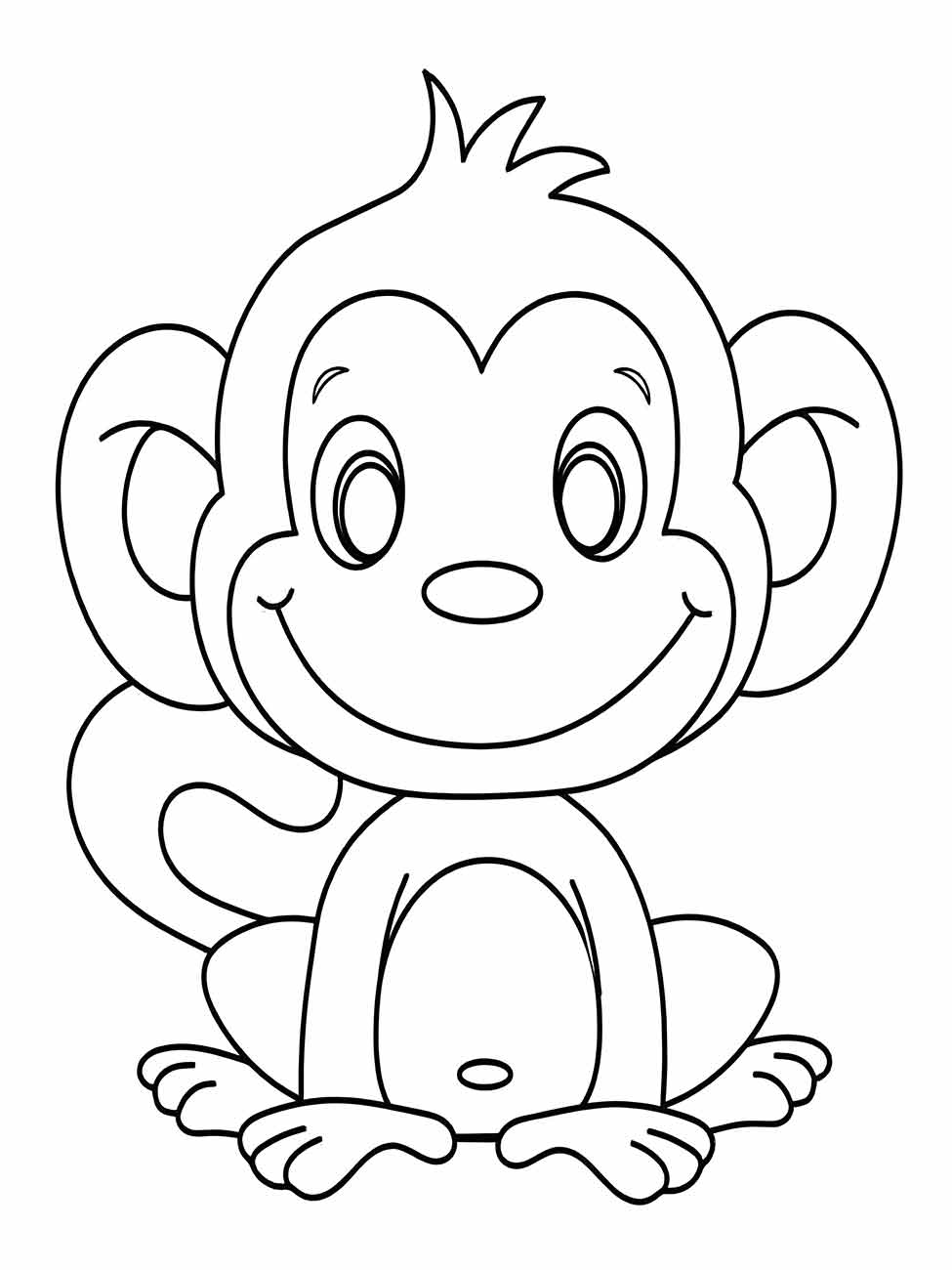 Monkeys coloring page (30)