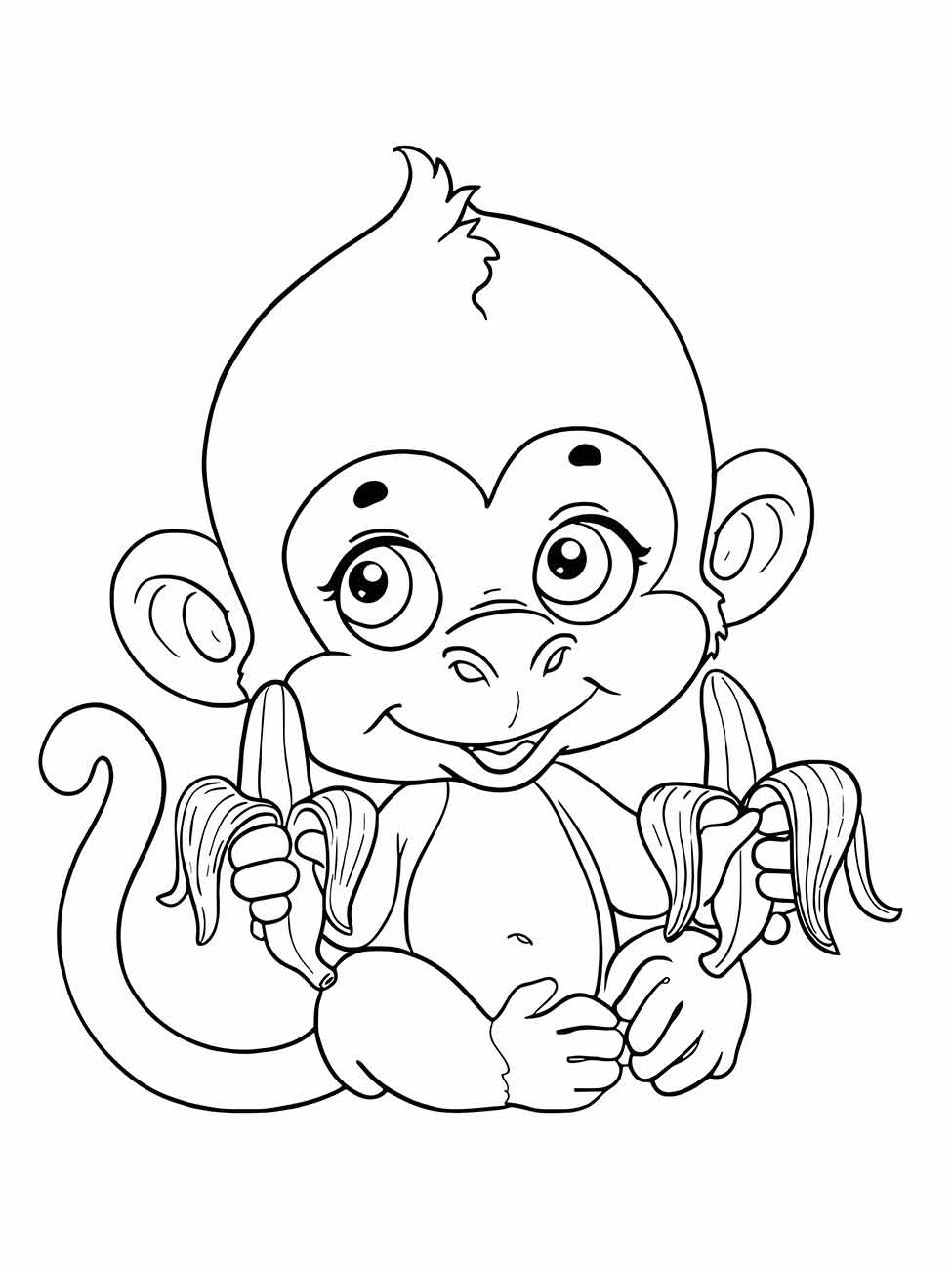 Monkeys coloring page (55)