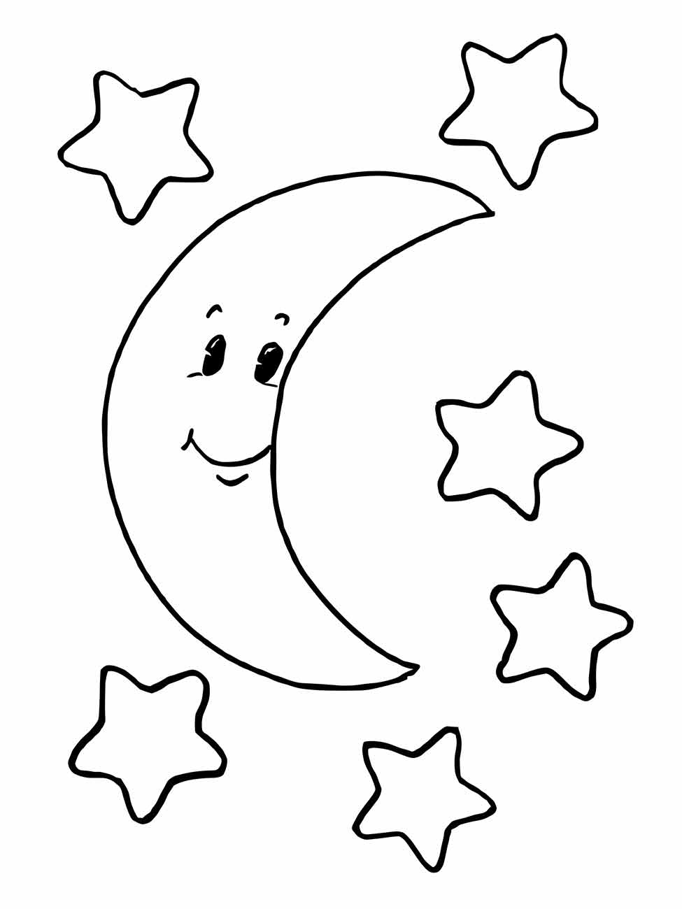 Moon coloring page (3)