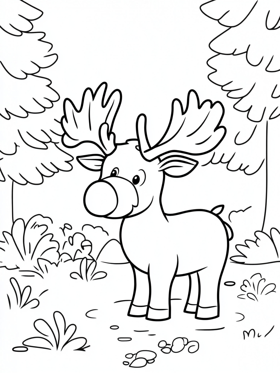 Moose coloring pages (1)