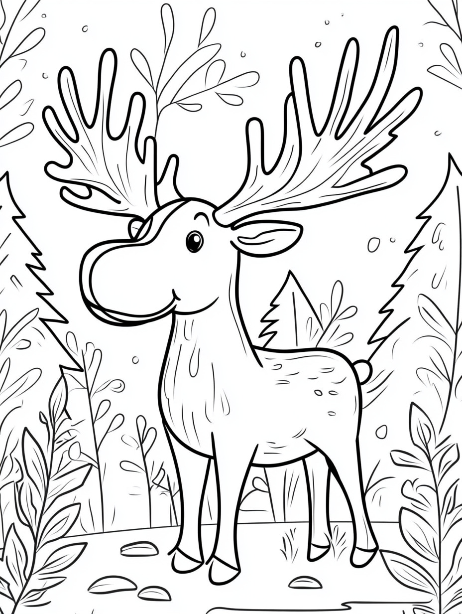 Moose coloring pages (15)