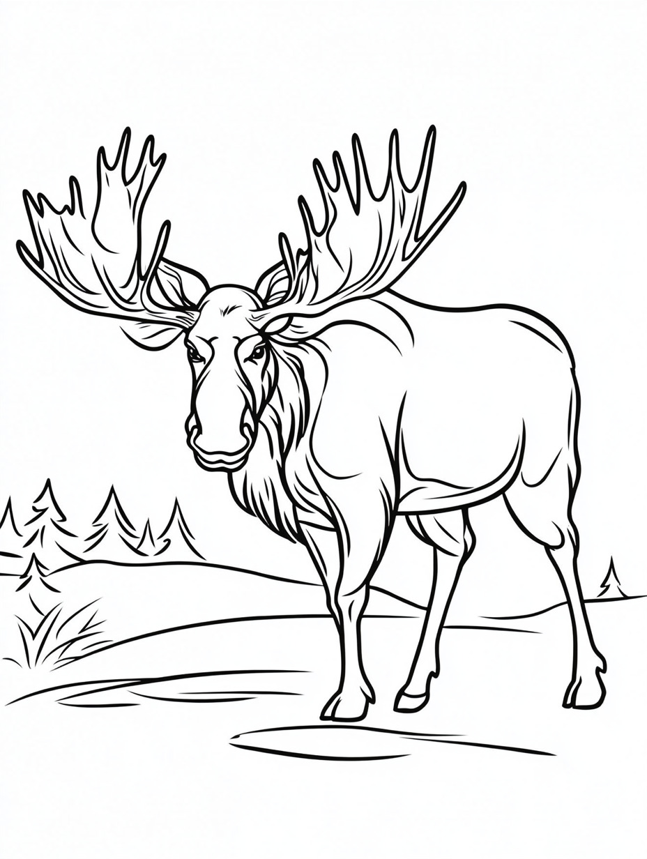 Moose coloring pages (20)