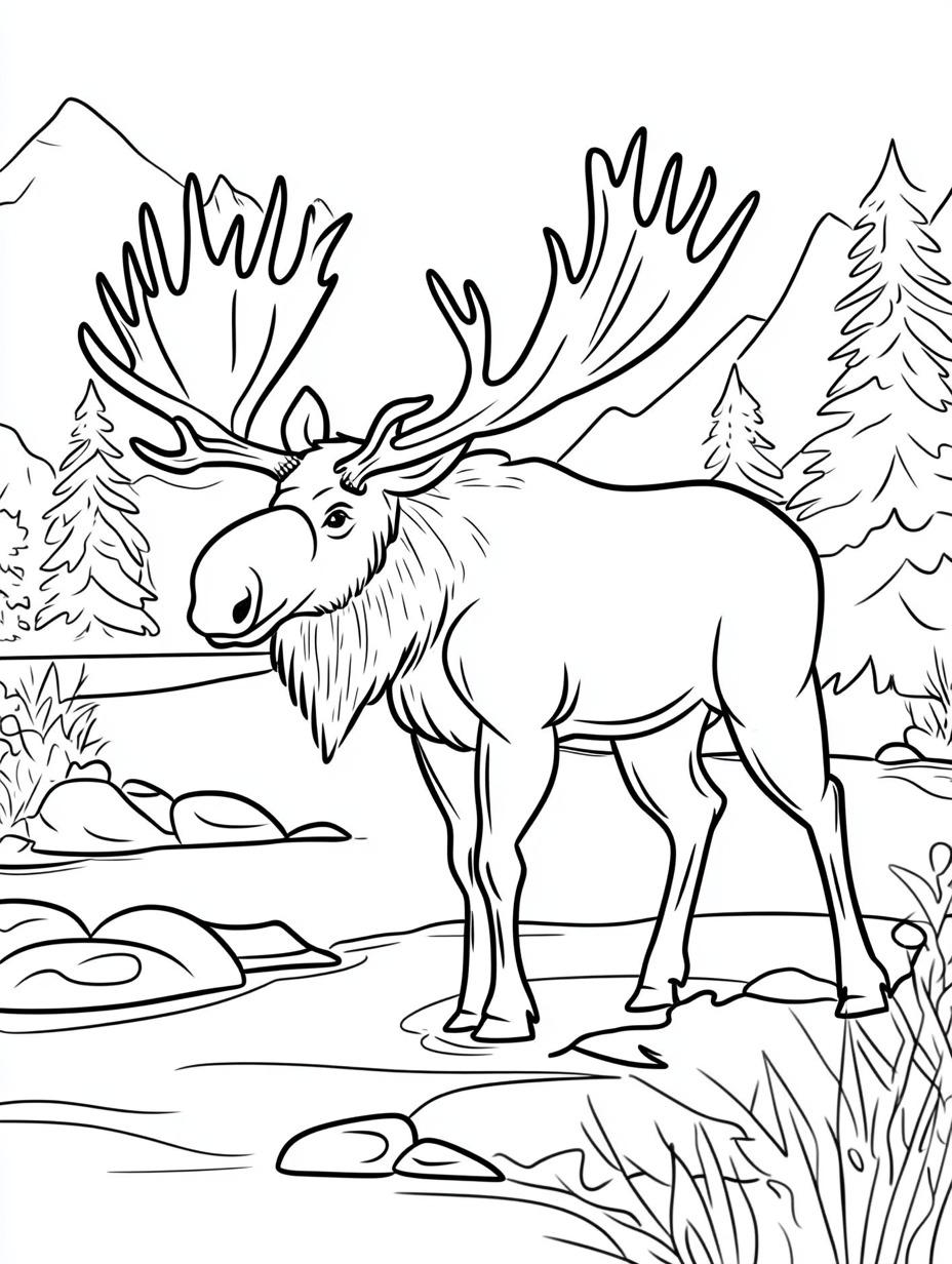 Moose coloring pages (22)