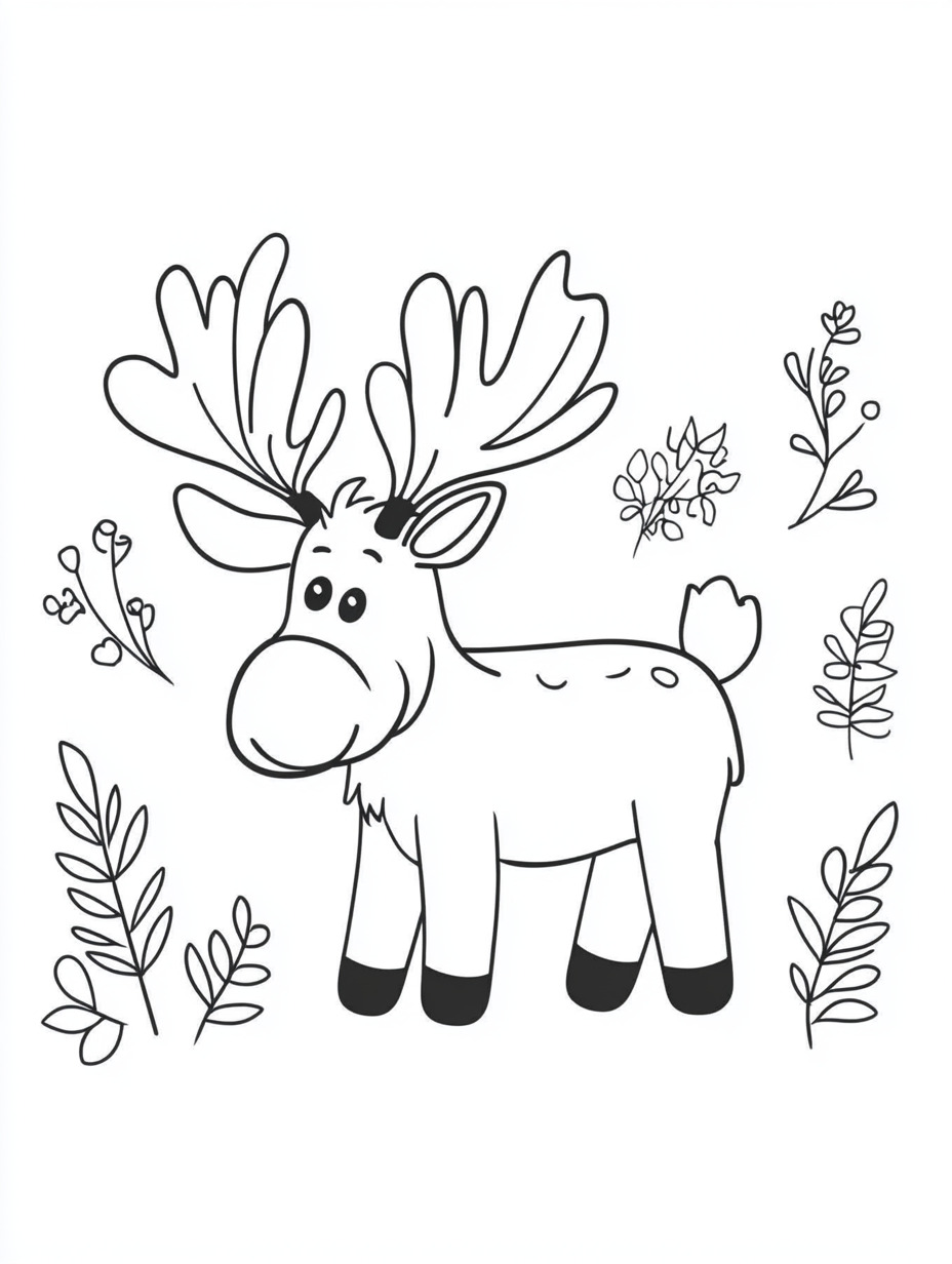 Moose coloring pages (8)