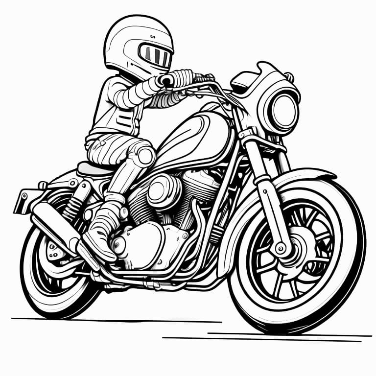 Motorcycles coloring page (1)