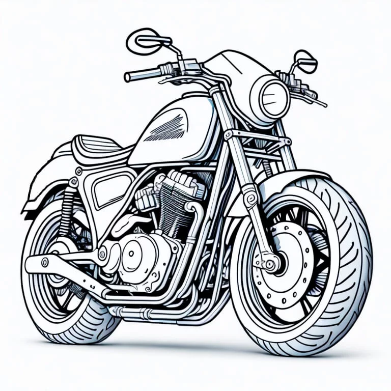 Motorcycles coloring page (2)