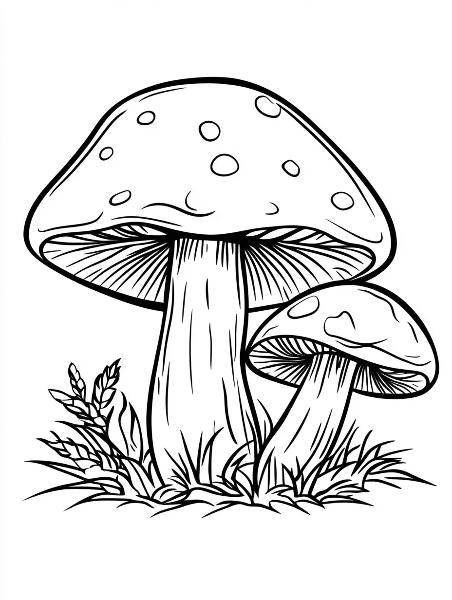 Mushroom coloring page (1)