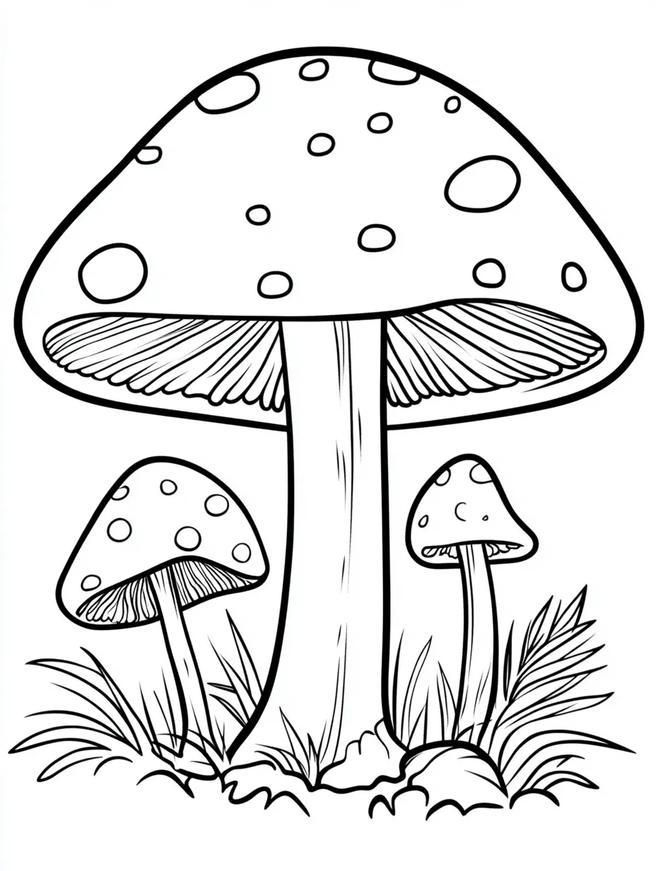 Mushroom coloring page (10)