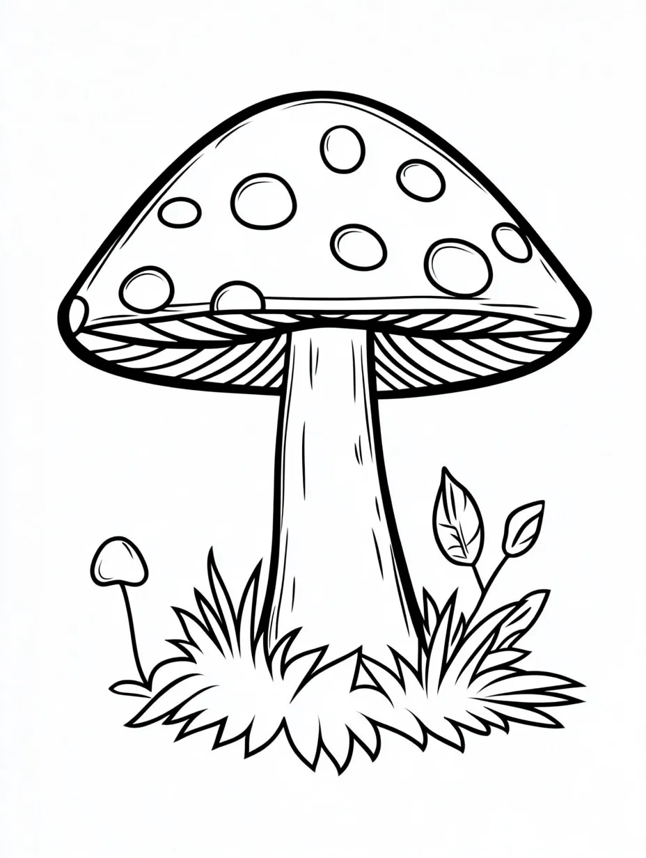 Mushroom coloring page (2)