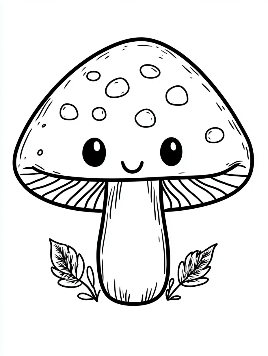 Mushroom coloring page (3)