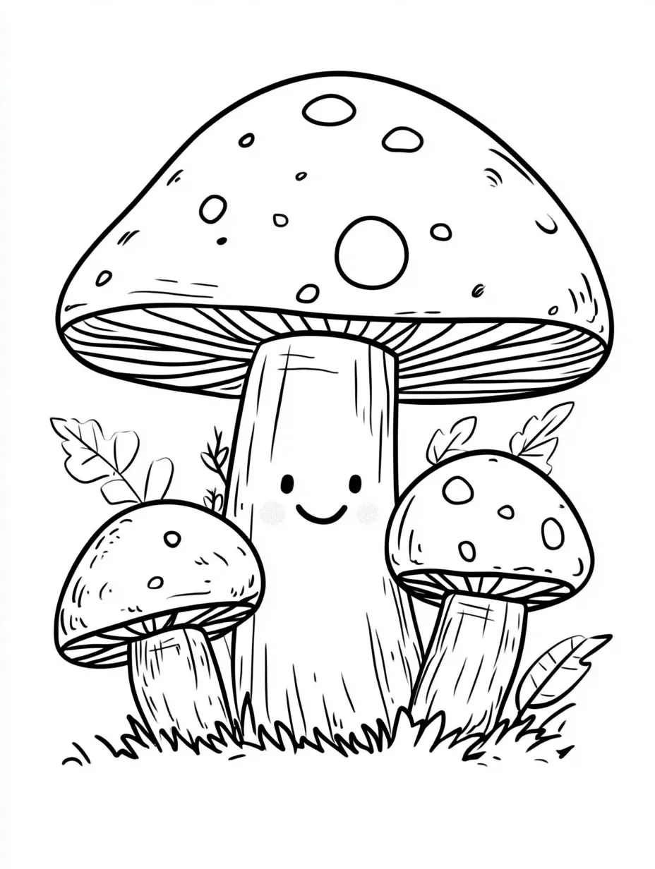 Mushroom coloring page (8)